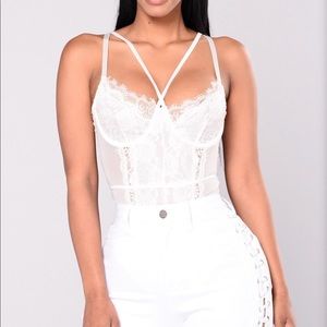 Fashion Nova White Lace Teddy